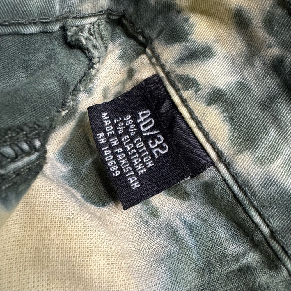 Copper Rivet Bleached Green  Tie-Dye Cargo Pants Slim Fit 40/32 - Picture 5 of 10